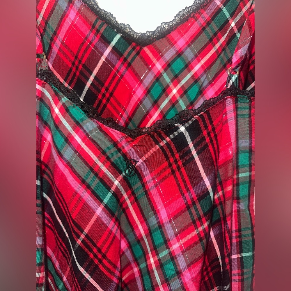 NWT Victoria's Secret Red Plaid Lace-Trim Slip Size Large NEW - Picture 4 of 6